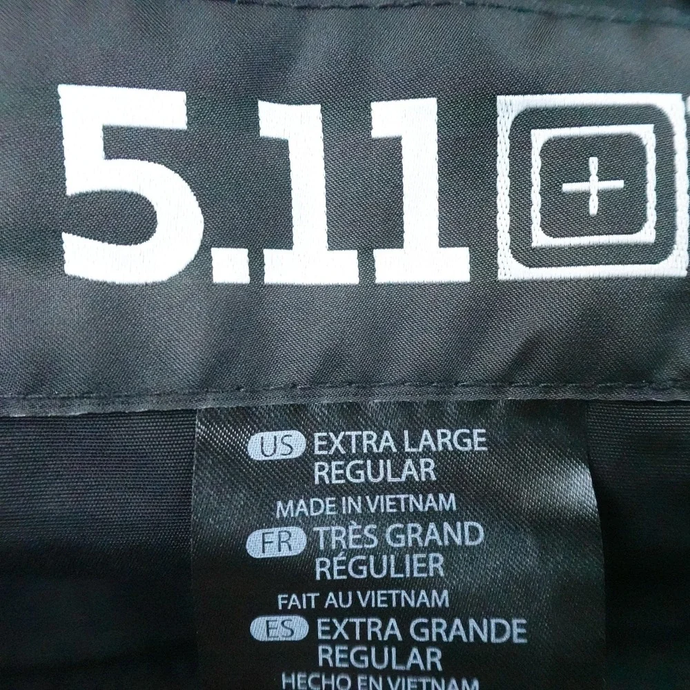 NEW 5.11 Tactical Jacket Mens XL Black Valiant Duty Work Waterproof Coat Shell